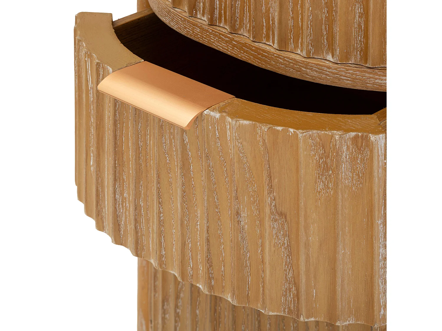 Commode Falisa, 4 tiroirs, 38x34x82h cm marron cerisier, effet vieilli, ouverture coulissante