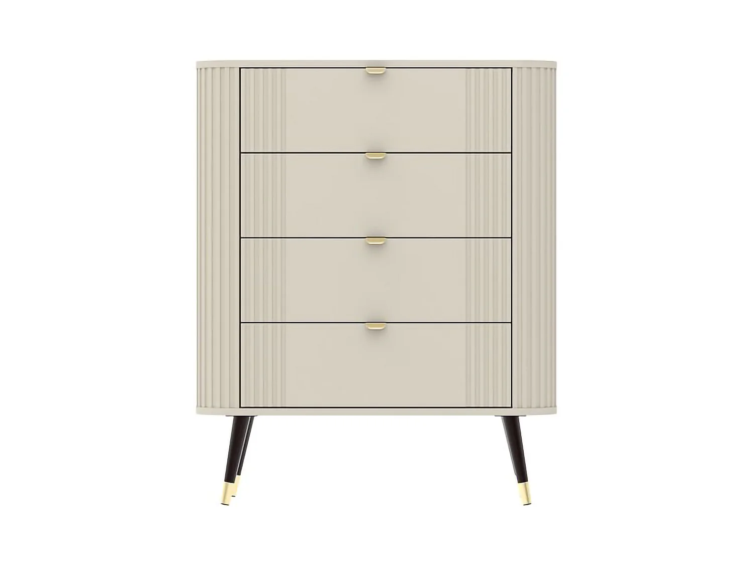 Commode Lanoha, 4 tiroirs, 78x40x98h cm Beige Cashmere, ouverture coulissante, fermeture coulissante