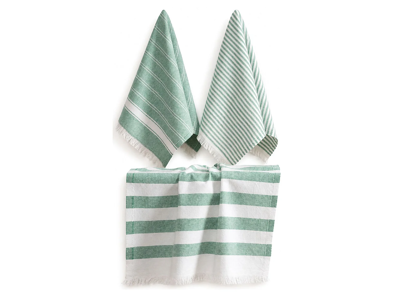 Torche Nifali, Lavable en Machine à 40°, 45x65 cm Vert, Lot de 3
