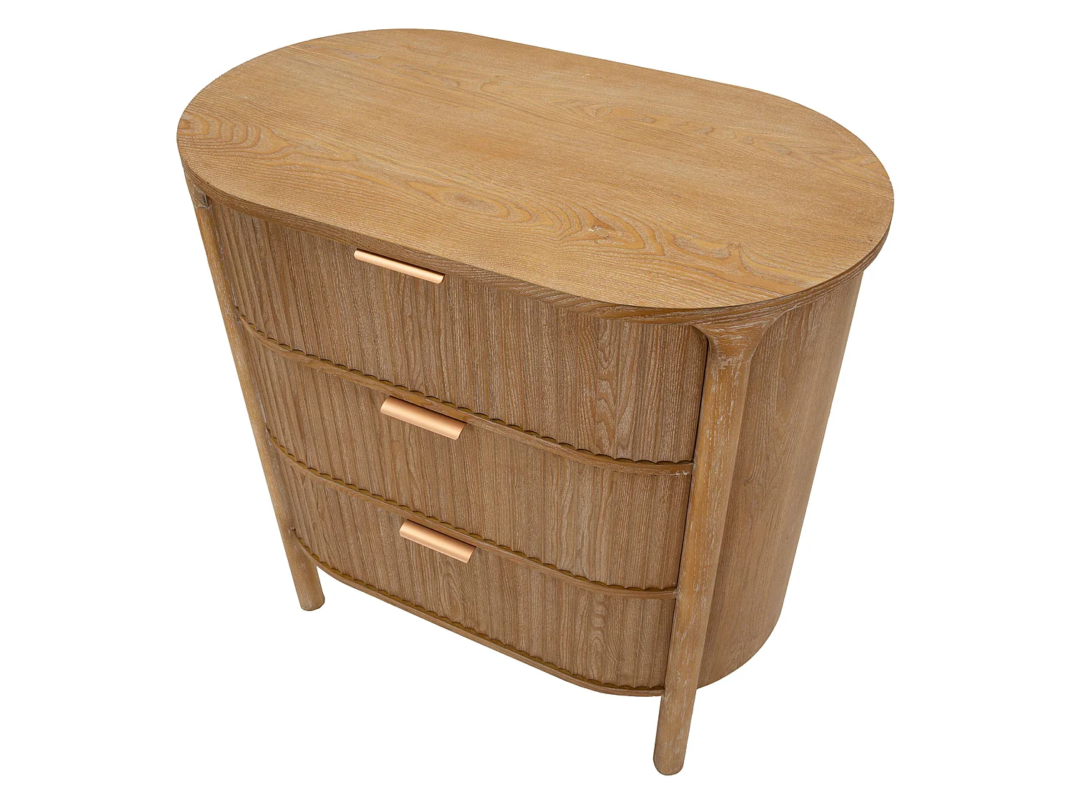 Commode Fama, 3 tiroirs, 81x47x82h cm Marron Cerisier, Effet Vieilli, Ouverture Coulissante