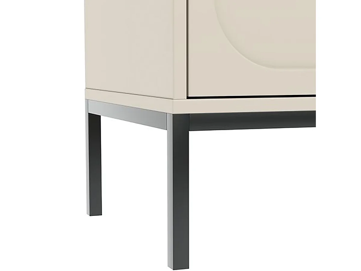 Commode Lanesaro, 4 tiroirs, 76x40x116h cm Beige Cachemire, Ouverture Coulissante, Fermeture Soft Close