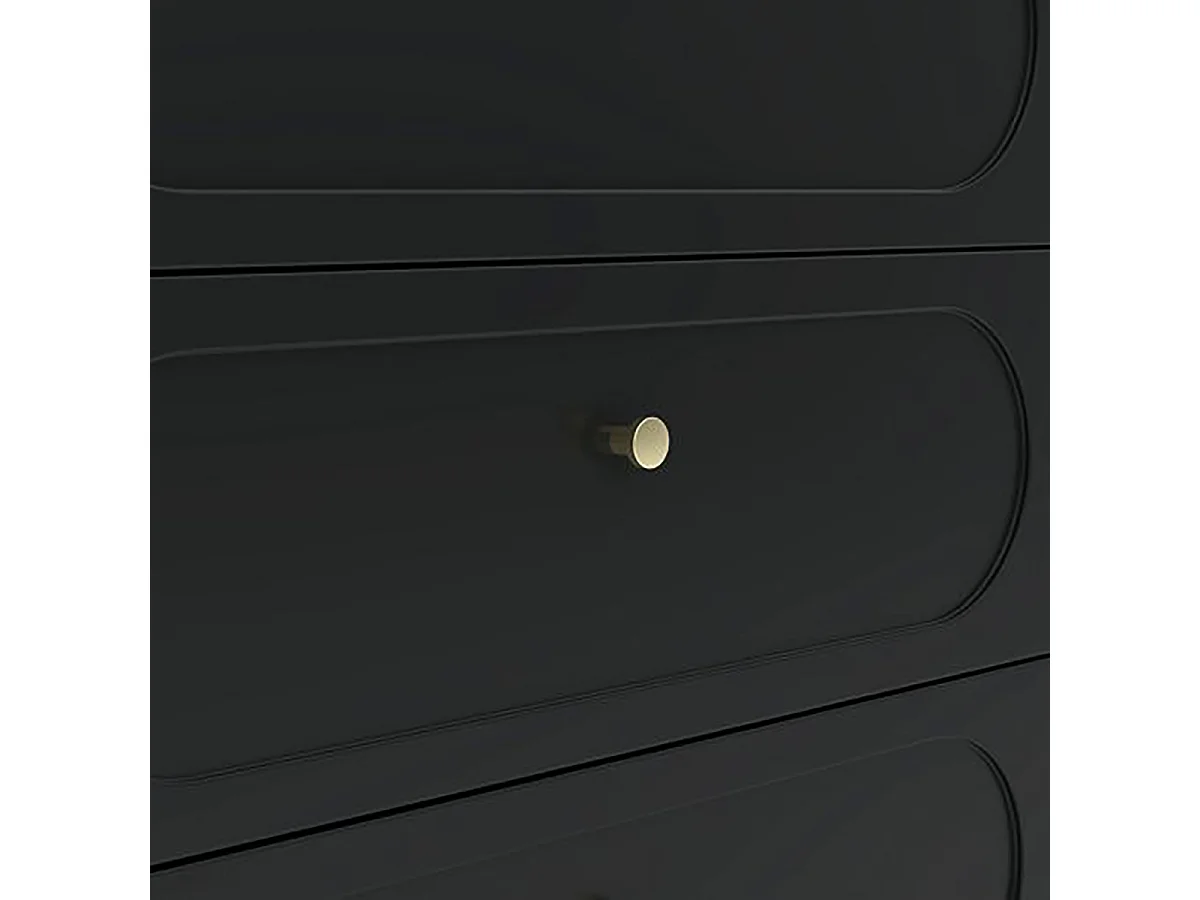 Cassettiera Laniva, 8 Cassetti, 150x40x116h cm Nero Antracite, Apertura Scorrevole, Chiusura Soft Close