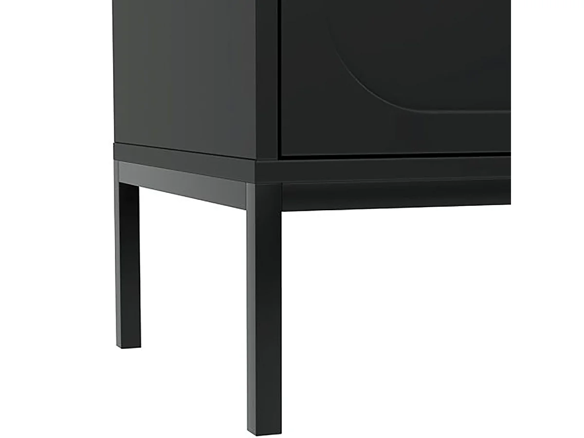 Cassettiera Laniva, 8 Cassetti, 150x40x116h cm Nero Antracite, Apertura Scorrevole, Chiusura Soft Close