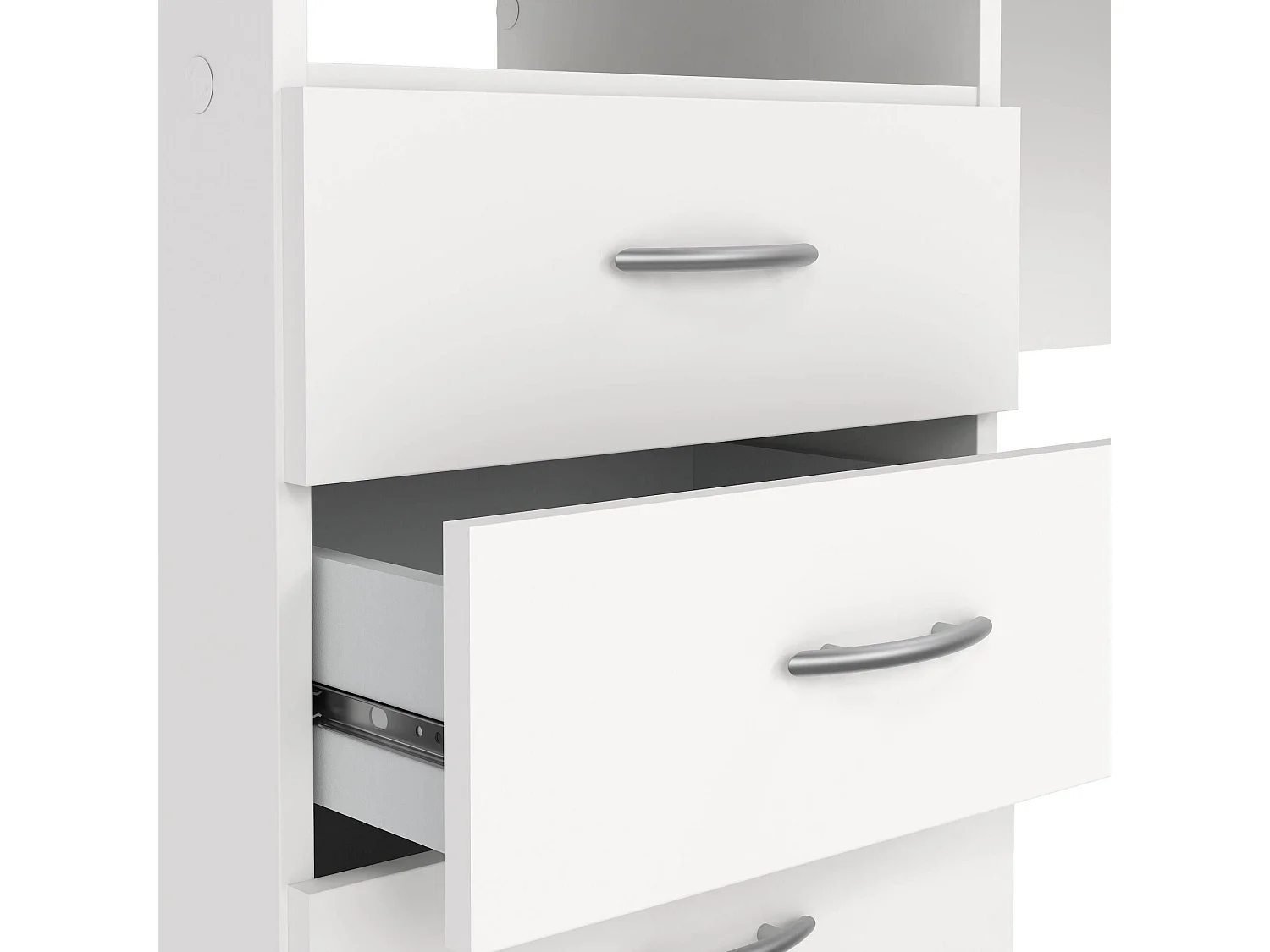 Bureau Andre, 3 lades, 120x48x73h cm wit, blad van gemelamineerd hout, kleur blad wit