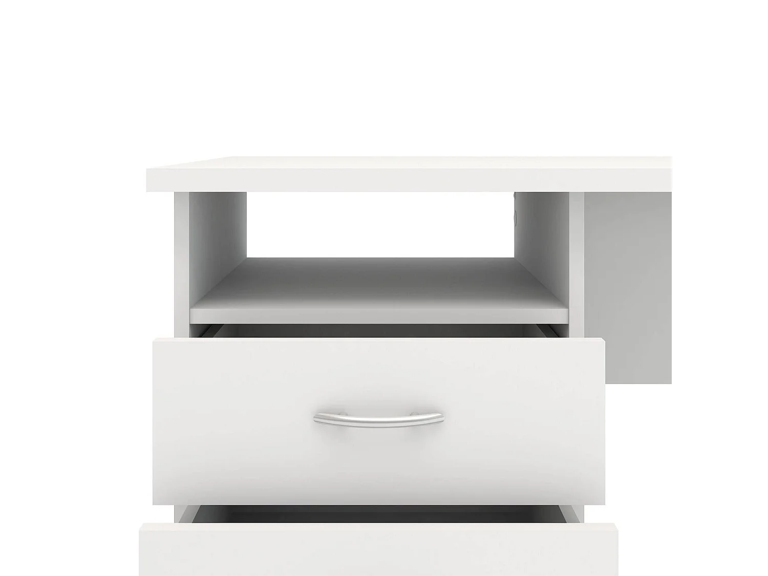 Bureau Andre, 3 lades, 120x48x73h cm wit, blad van gemelamineerd hout, kleur blad wit