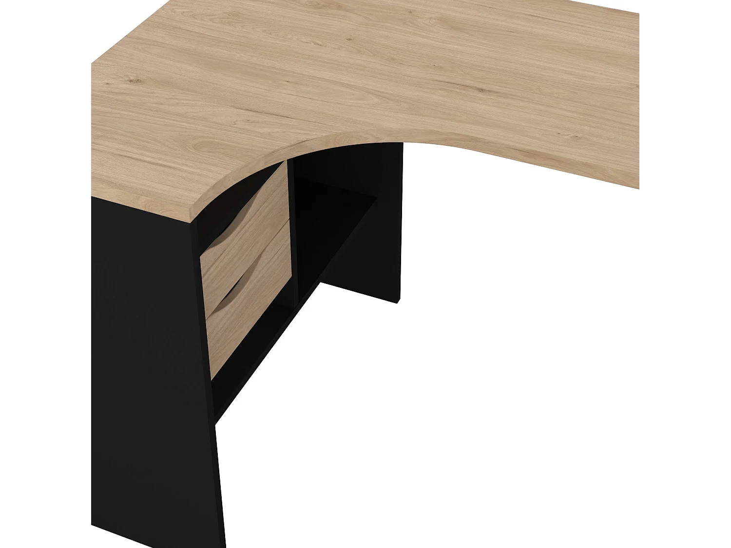 Bureau Moire, 2 tiroirs, 81x145,1x76,8h cm Noir