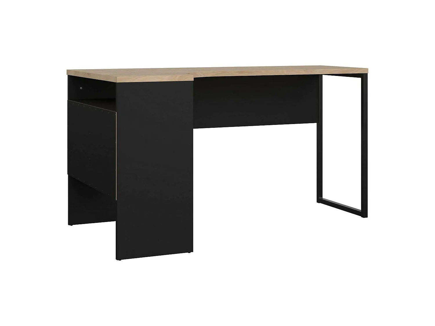 Bureau Moire, 2 tiroirs, 81x145,1x76,8h cm Noir