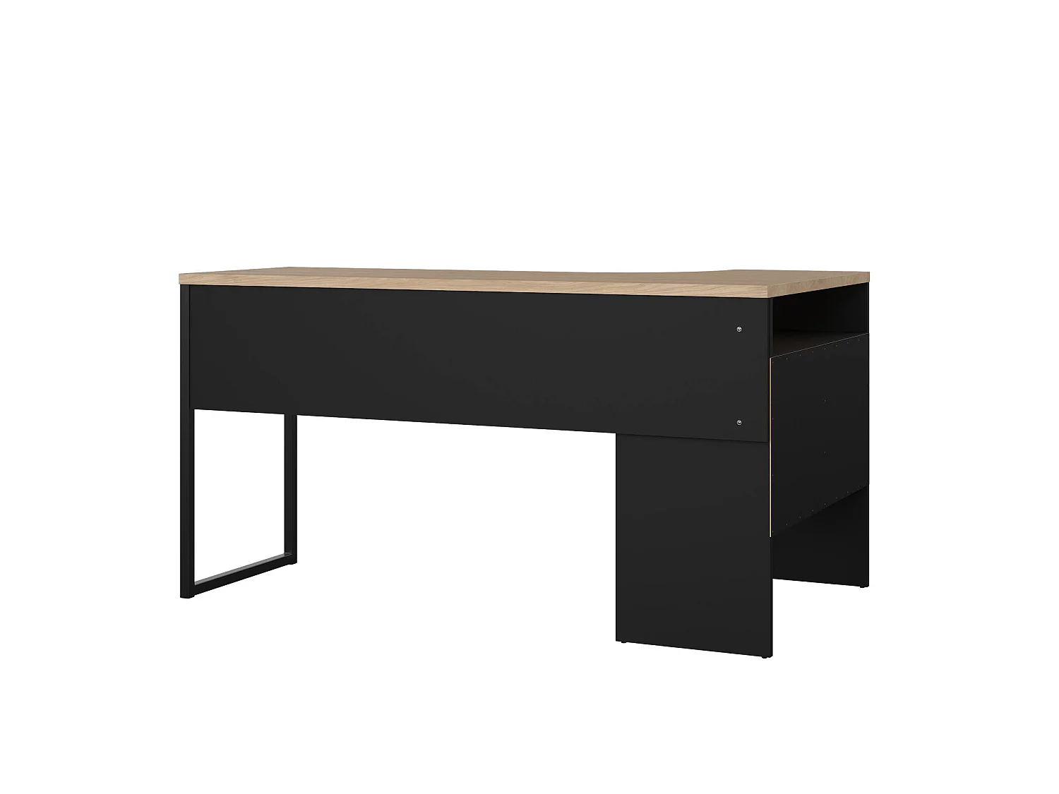 Bureau Moire, 2 tiroirs, 145x81x76,8h cm Noir