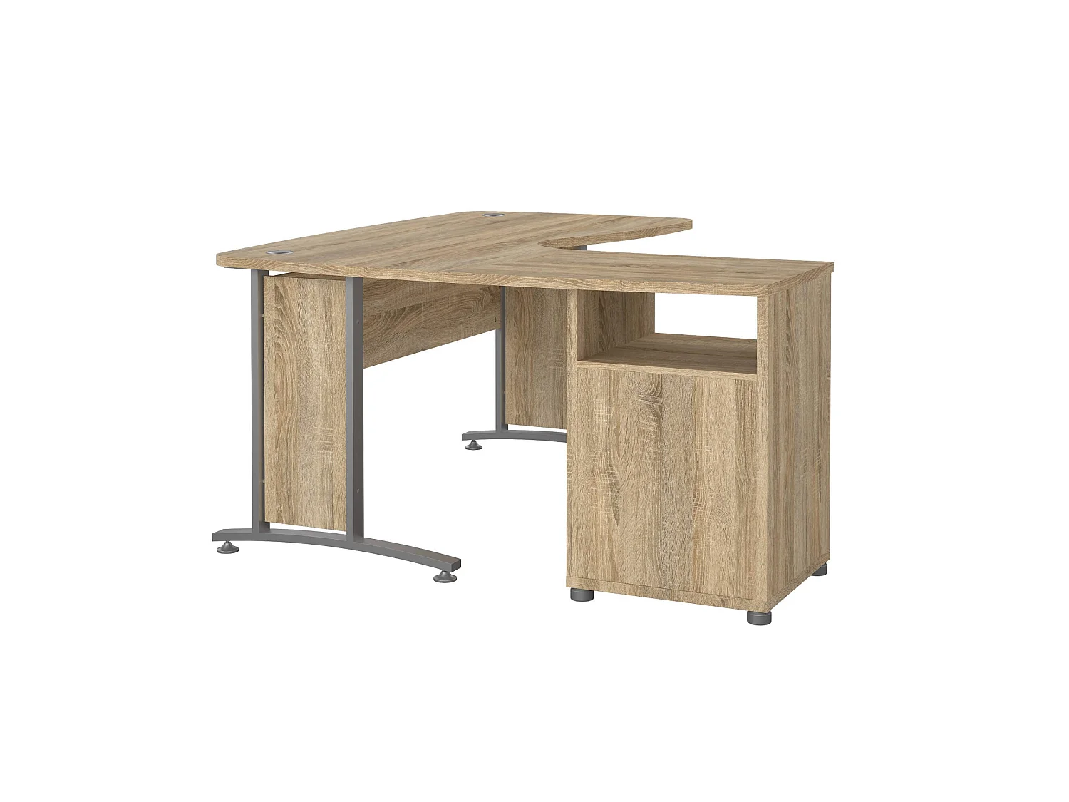 Escritorio Estong, esquinero, 159x150x75h cm gris, 3 cajones, tablero en madera melaminada