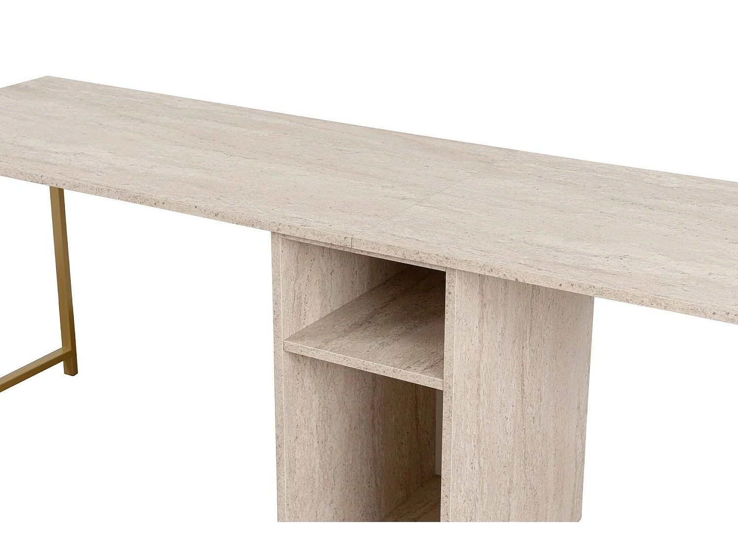 Bureau Violet, une Étagère, 60x240x74h cm or