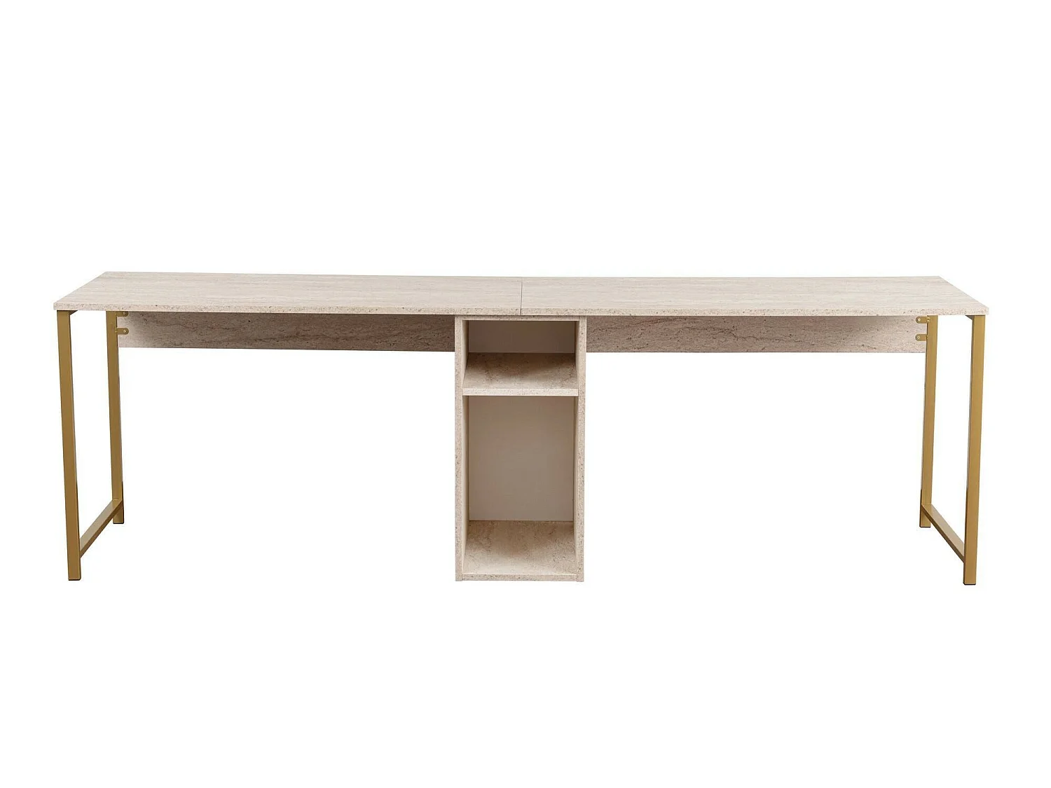 Bureau Violet, une Étagère, 60x240x74h cm or