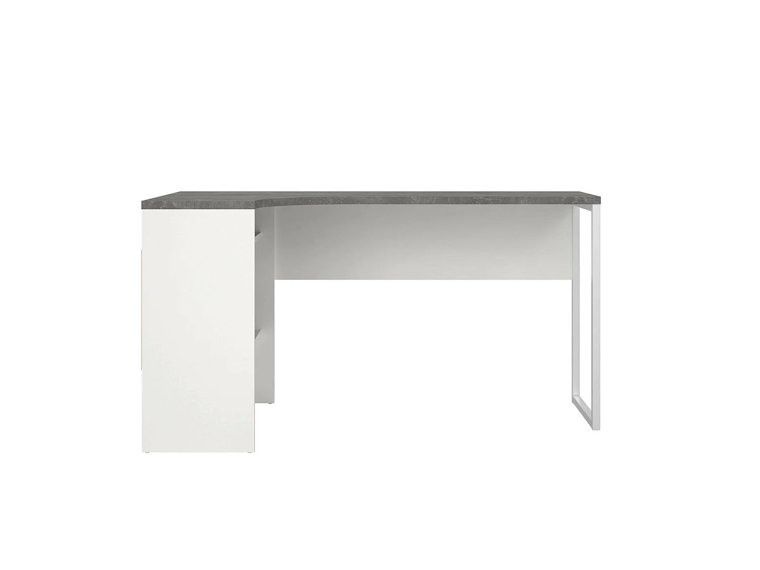 Escritorio Moire, un estante, 145x81x77h cm blanco, 2 cajones, un compartimento
