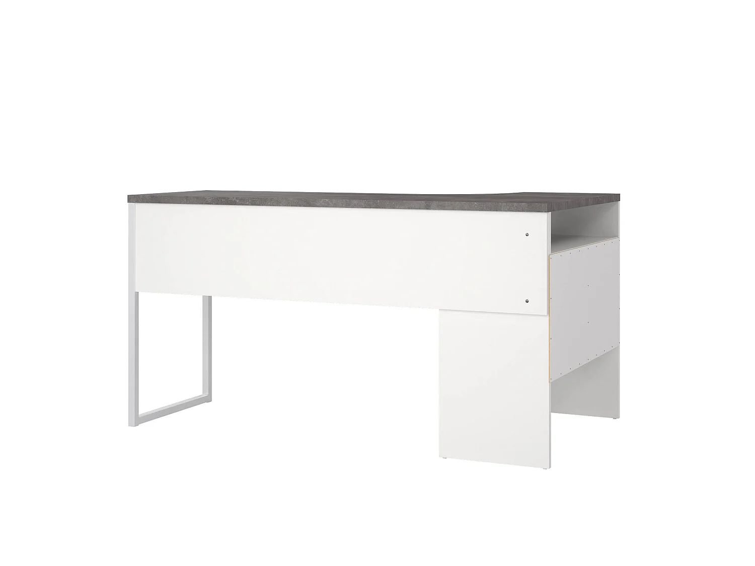 Escritorio Moire, un estante, 145x81x77h cm blanco, 2 cajones, un compartimento