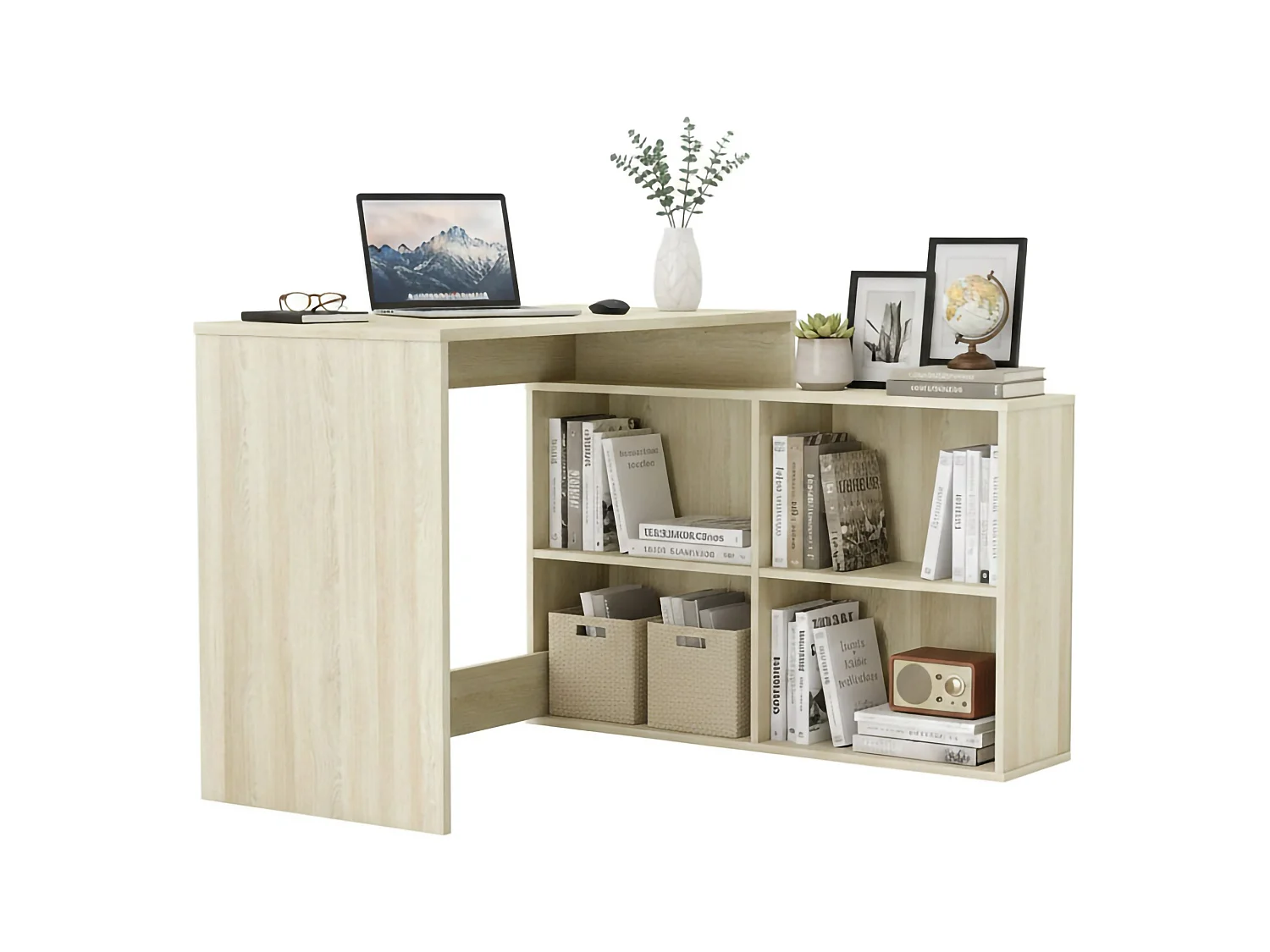 Bureau d'angle Kyarr, 100,7x111,9x76,7h cm, Blanc