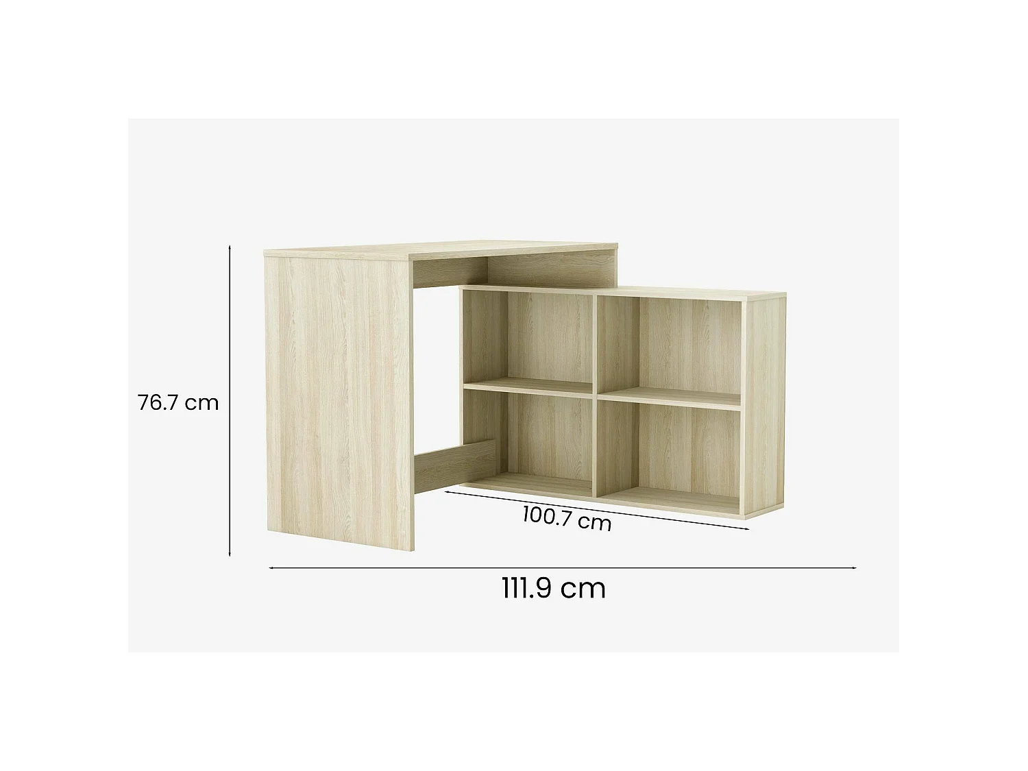Bureau d'angle Kyarr, 100,7x111,9x76,7h cm, Blanc
