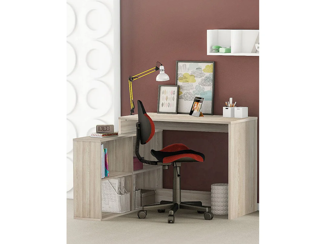 Bureau d'angle Kyarr, 100,7x111,9x76,7h cm, Blanc