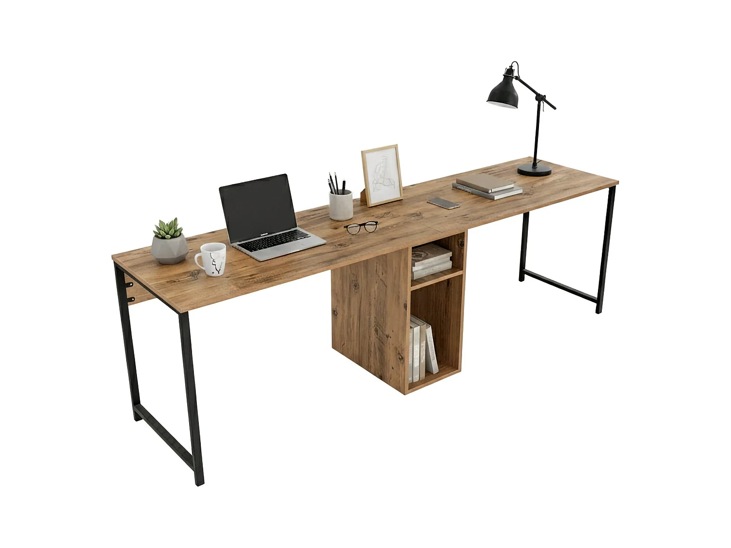 Bureau Violet, un Plateau, 60x240x74h cm Noir