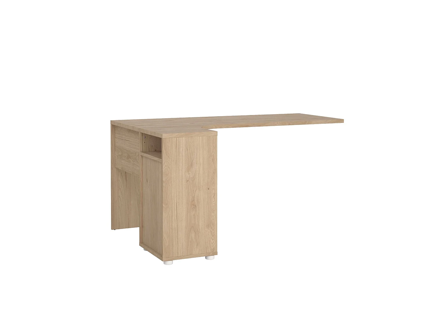 Escritorio Peipah, 3 cajones, 150x100x76h cm, marrón roble, tablero en madera melaminada, tono roble