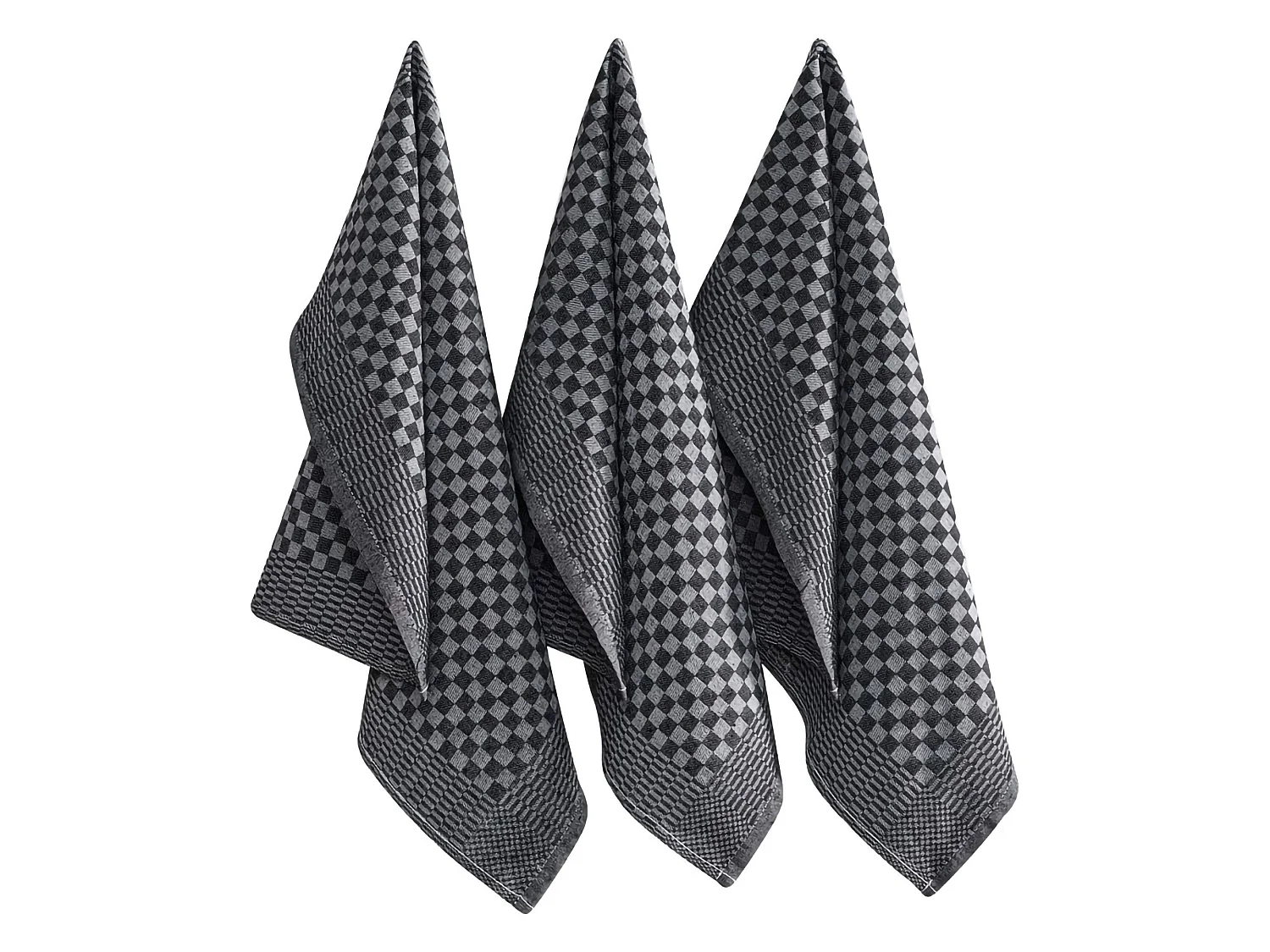 Torchon Niga, Lavable en Machine à 40°, 40x60 cm Anthracite Noir, 10 Pièces, Nuance de Couleur Anthracite