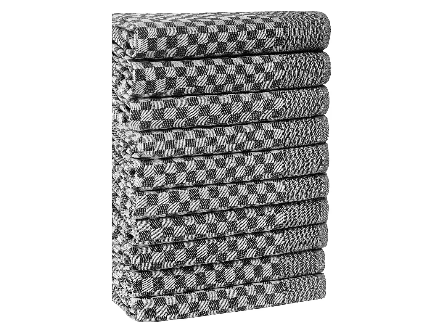 Torchon Niga, Lavable en Machine à 40°, 40x60 cm Anthracite Noir, 10 Pièces, Nuance de Couleur Anthracite