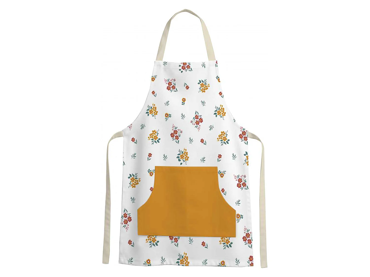 Tablier de Cuisine Palitoba, Lavable en Machine à 30°, Jaune, Structure Multicolore