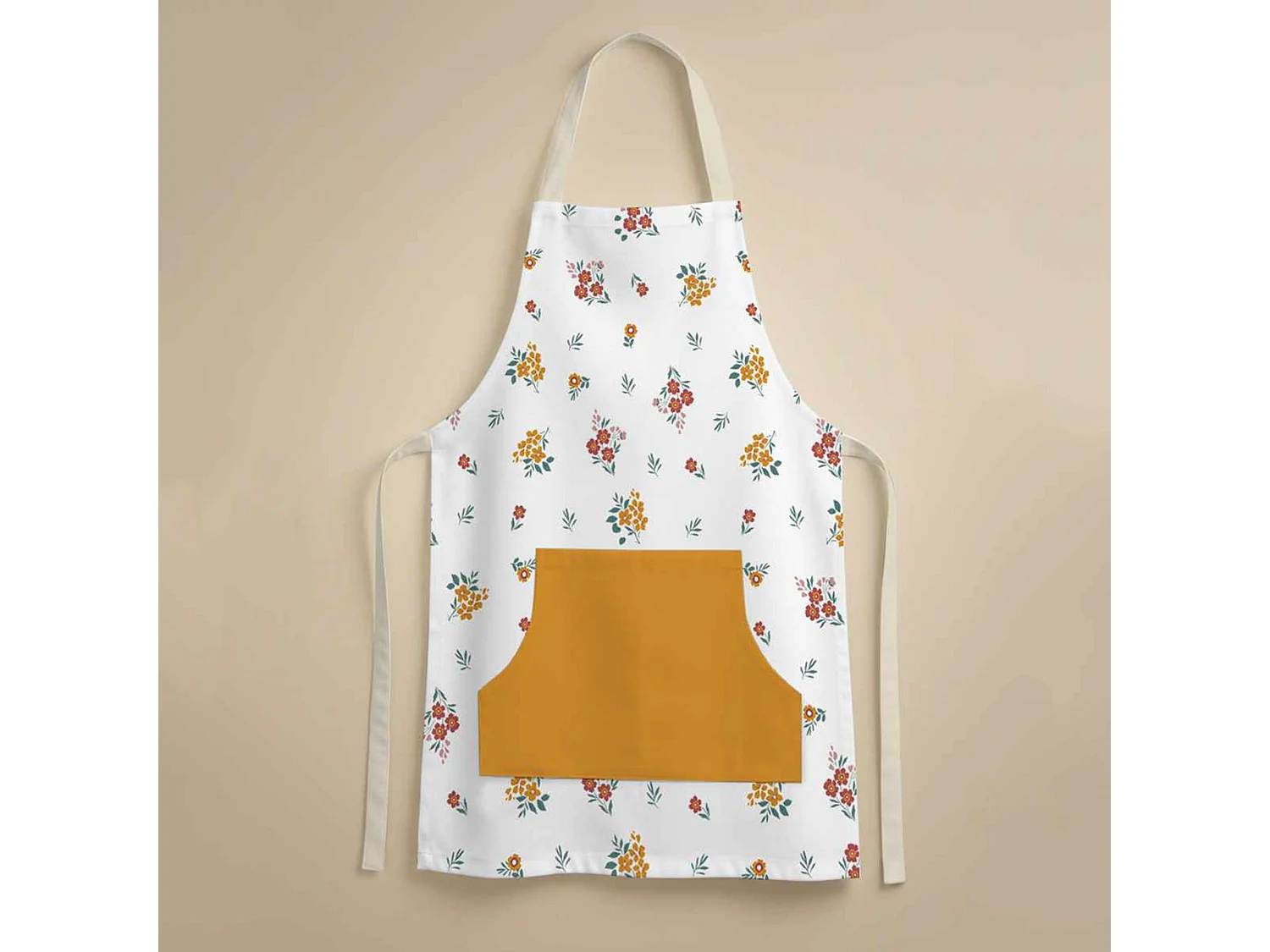 Tablier de Cuisine Palitoba, Lavable en Machine à 30°, Jaune, Structure Multicolore