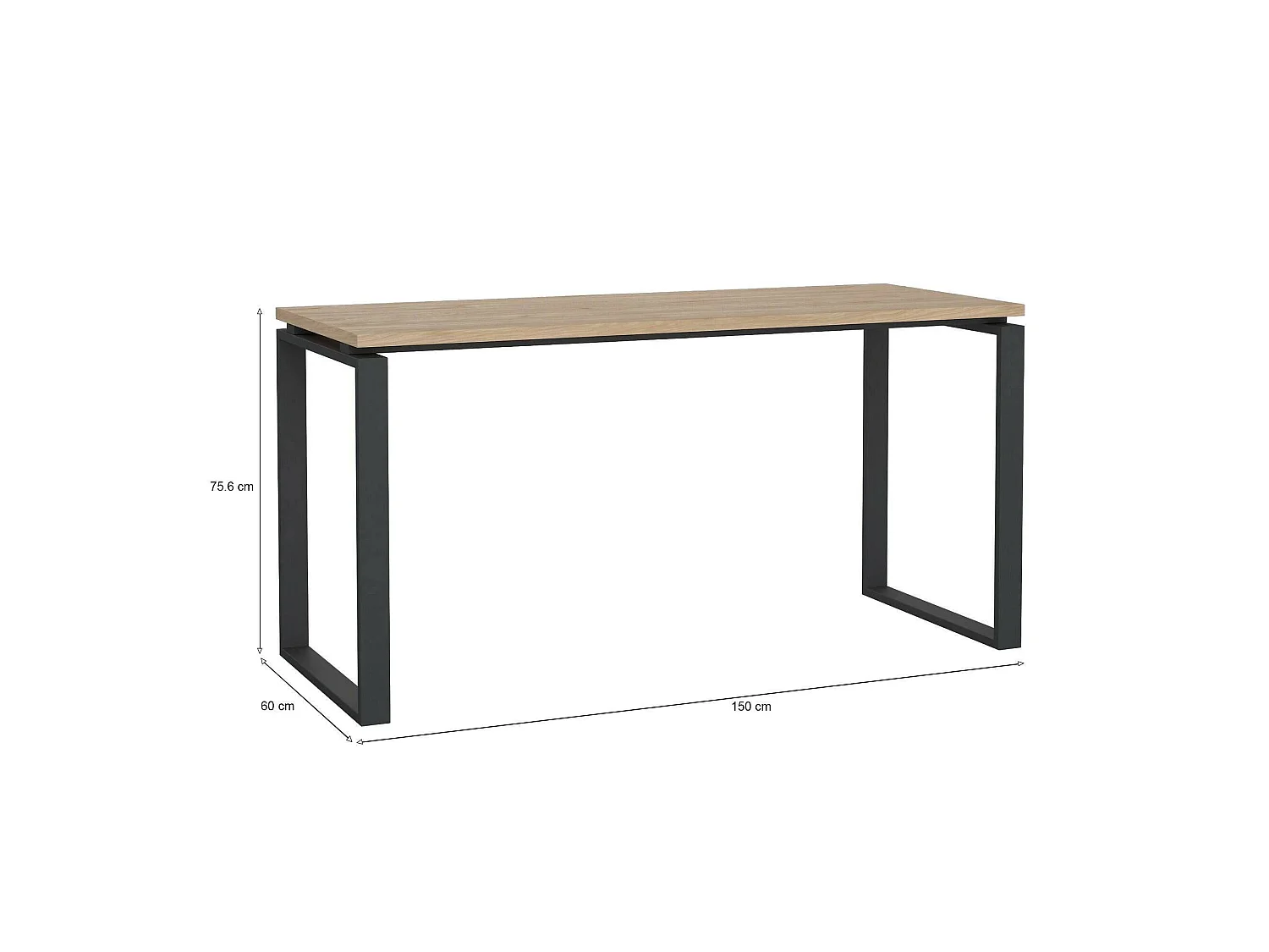 Scrivania Arignano, Materiale Struttura in Legno Nobilitato, 60x150x75.6h cm Grigio