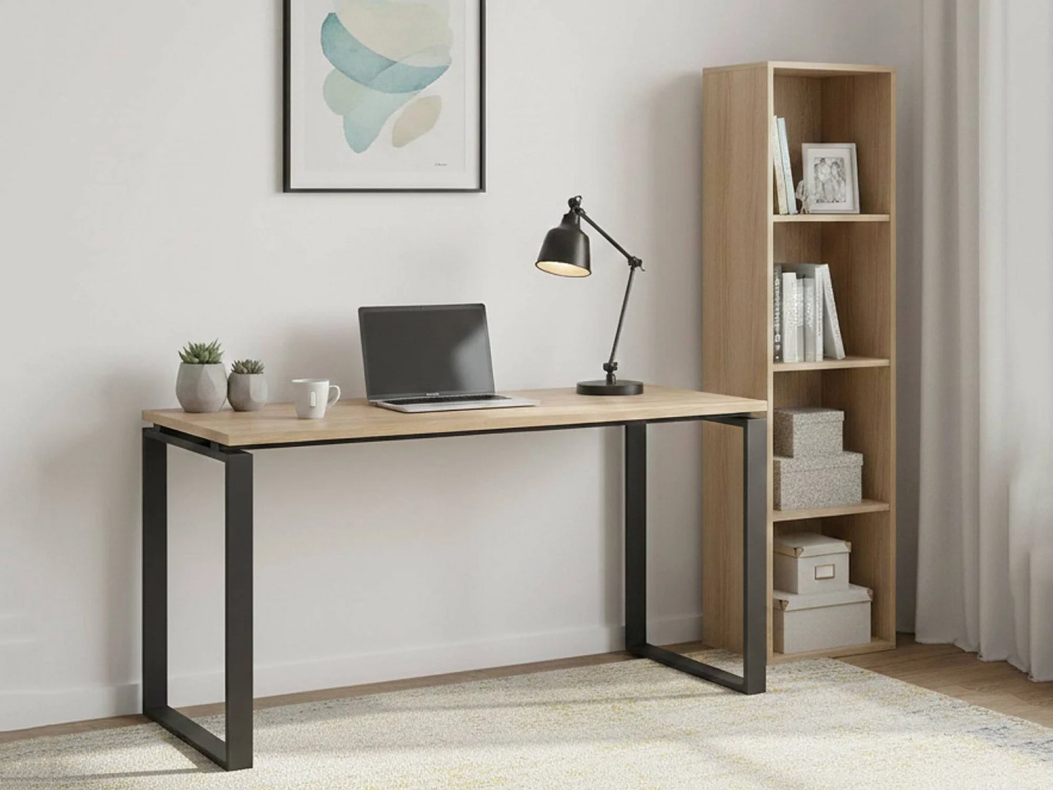 Scrivania Arignano, Materiale Struttura in Legno Nobilitato, 60x150x75.6h cm Grigio