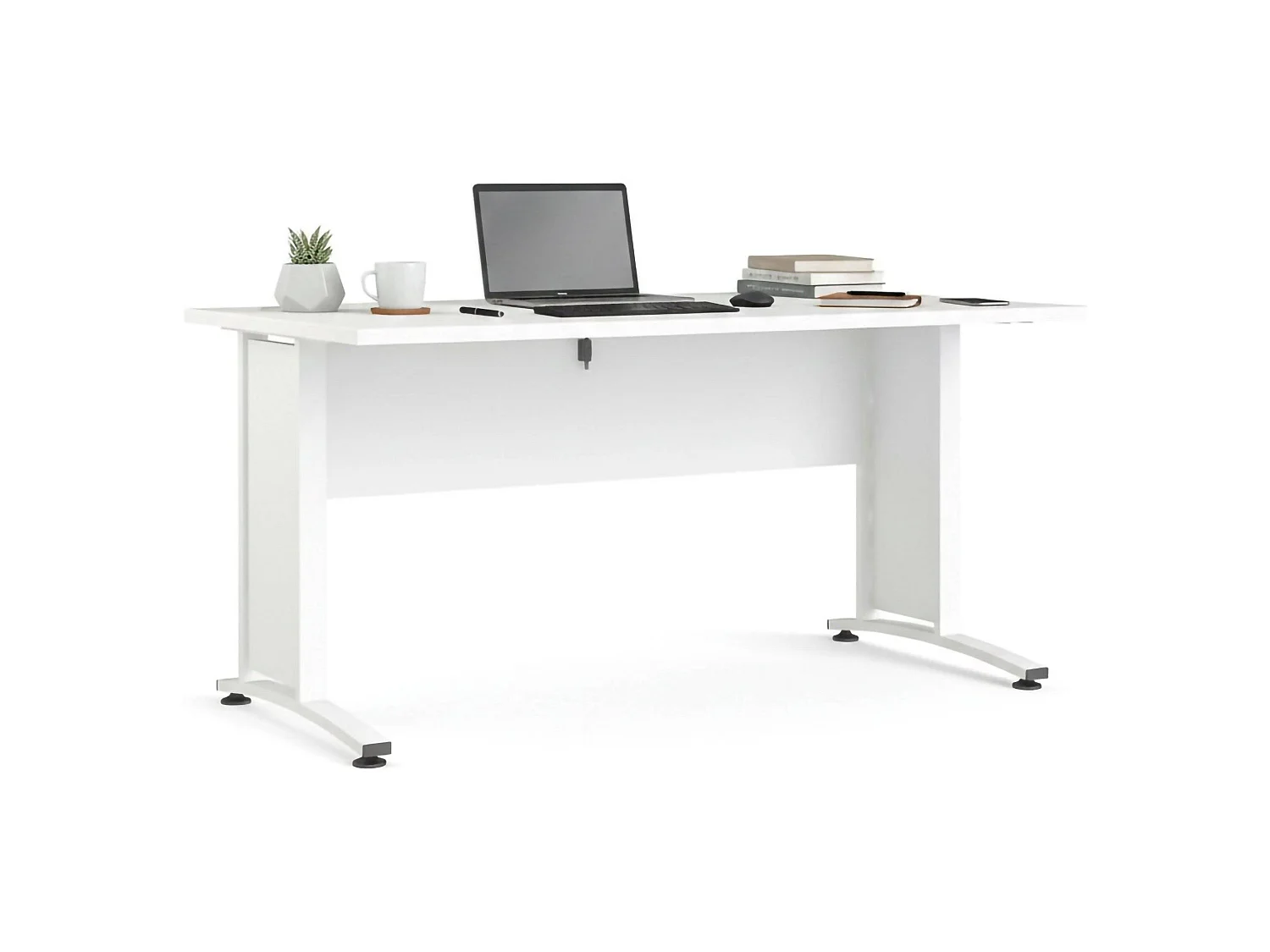 Escritorio Ascorbato, tablero de madera melaminada, 150x80x75h cm, blanco, color del tablero blanco