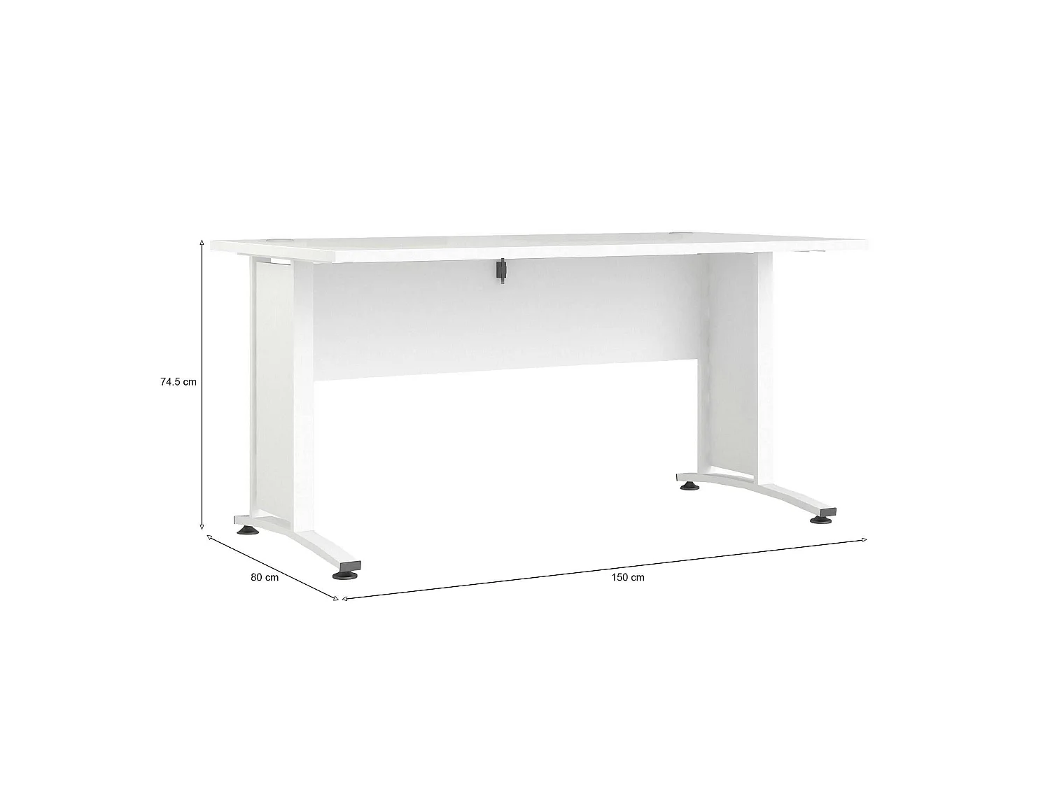 Escritorio Ascorbato, tablero de madera melaminada, 150x80x75h cm, blanco, color del tablero blanco