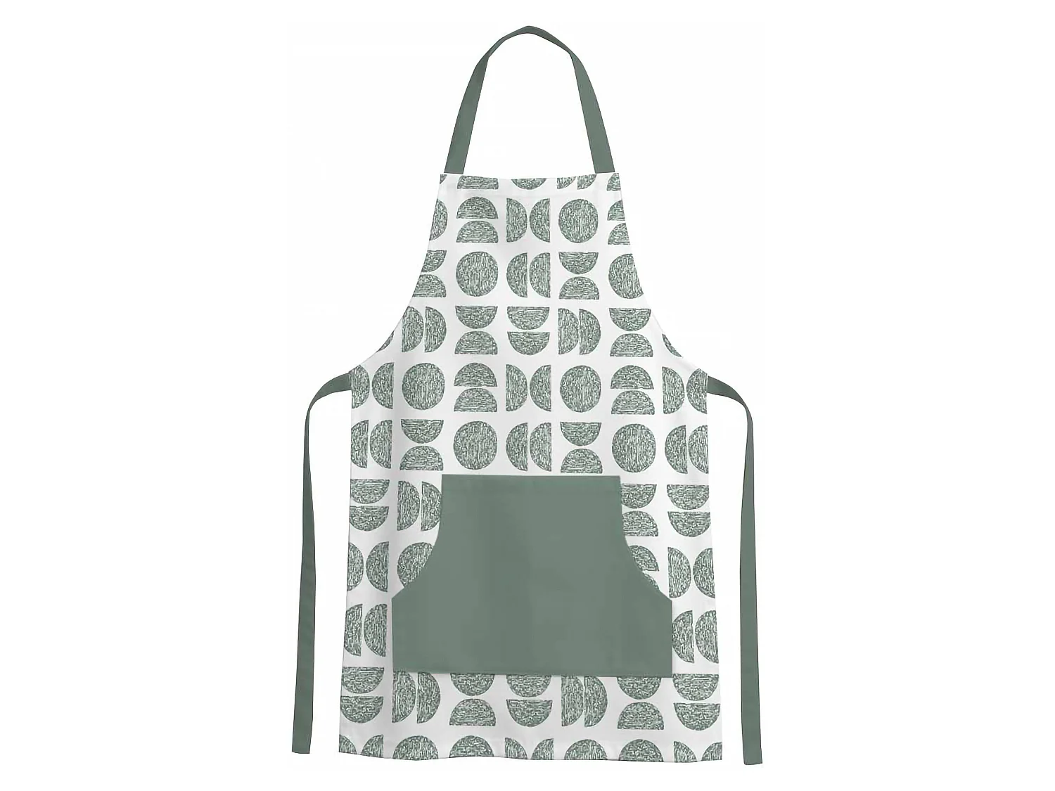 Grembiule Cucina Palitoba, Lavabile in Lavatrice si 30°, Verde, Colore Struttura Bianco
