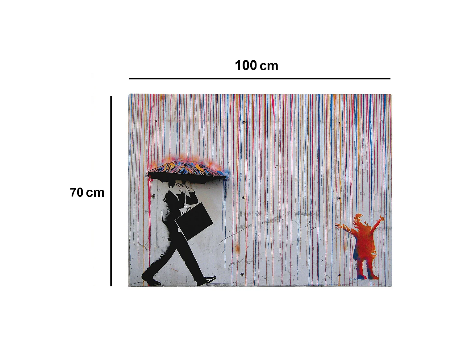 Tableau Mozasa, Structure en tissu, 70x100h cm Multicolore, Bois Noblex