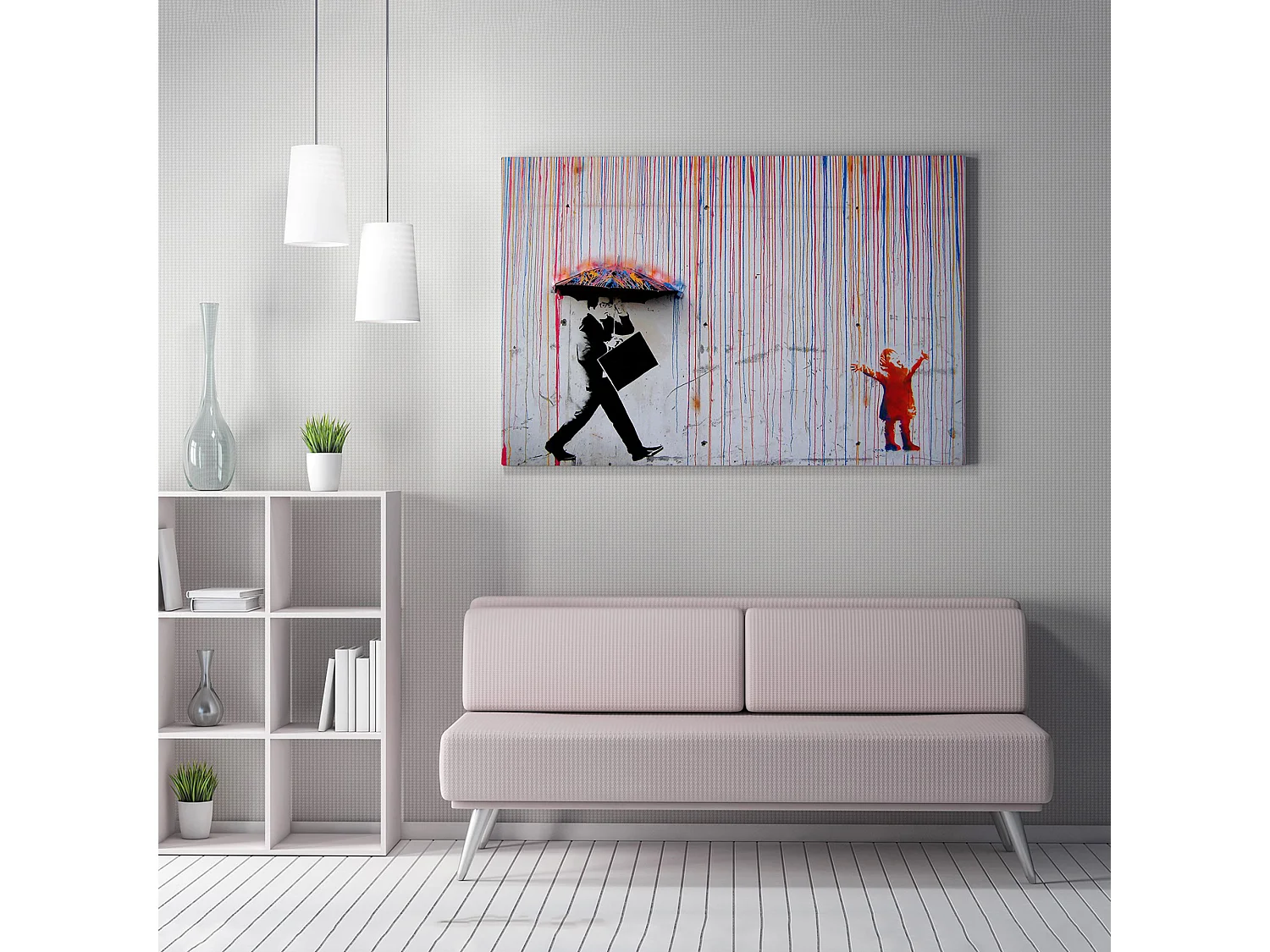 Tableau Mozasa, Structure en tissu, 70x100h cm Multicolore, Bois Noblex