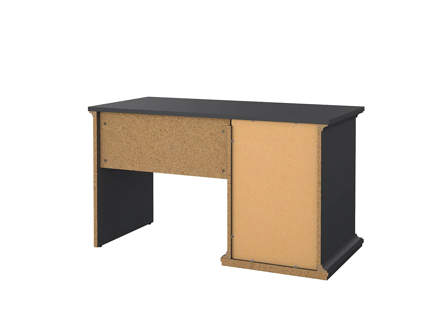 Bureau Agia, 3 lades, 130x62x74h cm grijs, pc-ondersteuning, kleur blad grijs
