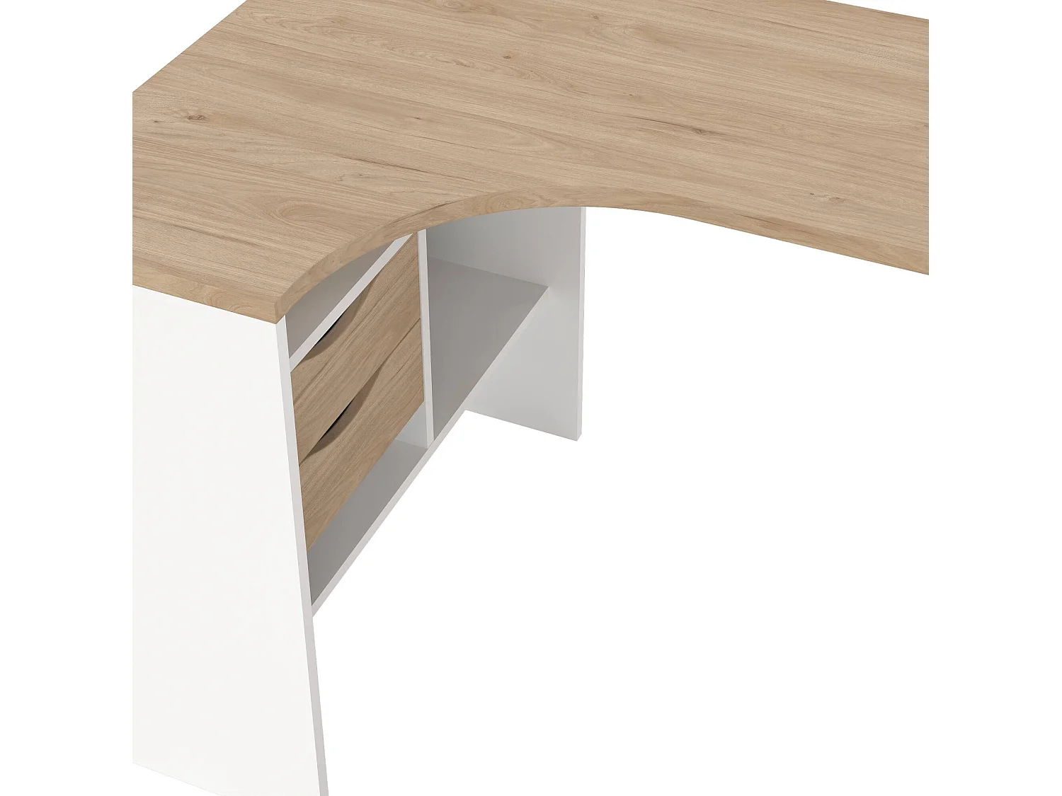 Bureau Moire, 2 Tiroirs, 81x145,1x76,8h cm Blanc