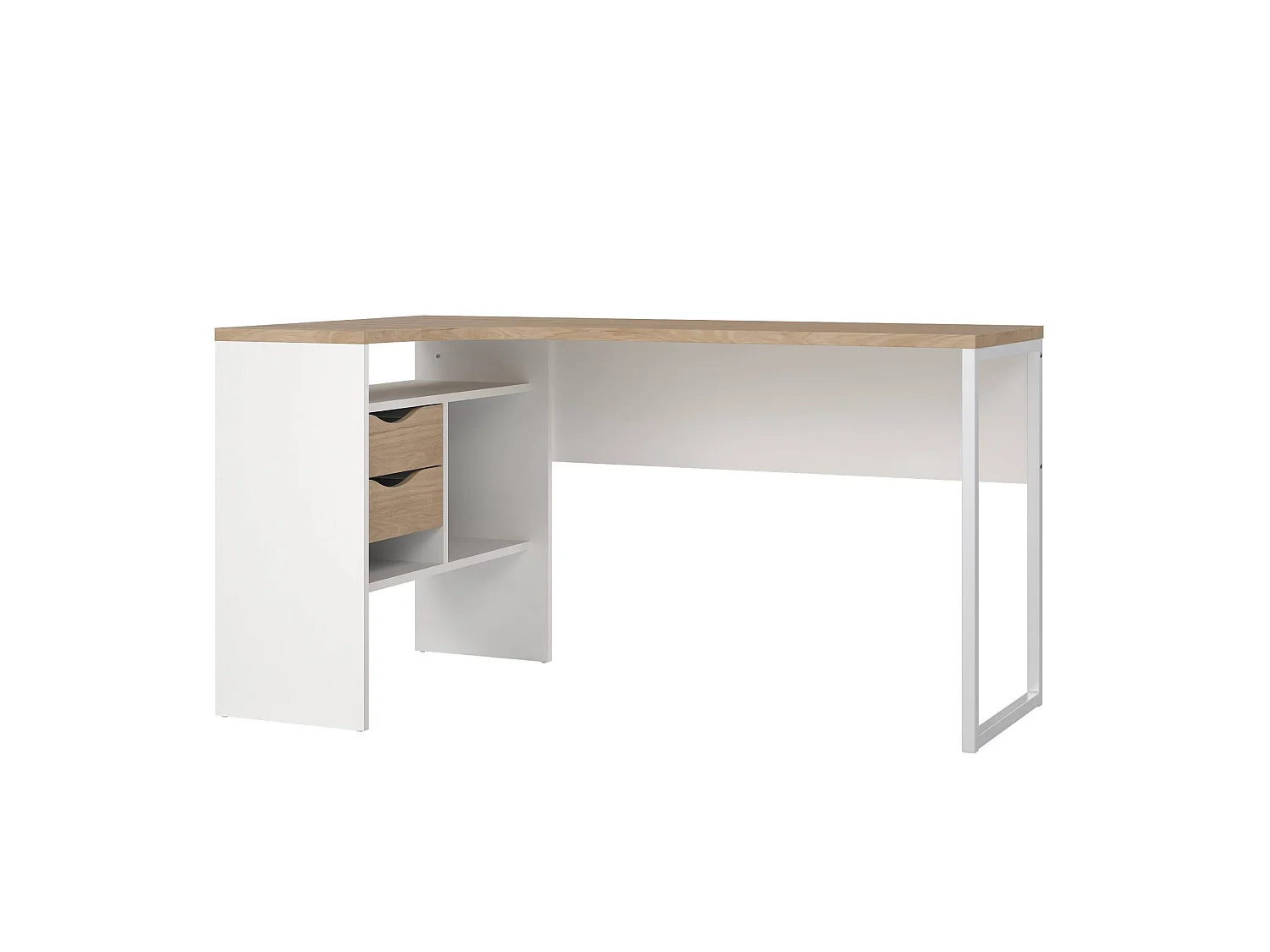 Bureau Moire, 2 Tiroirs, 81x145,1x76,8h cm Blanc