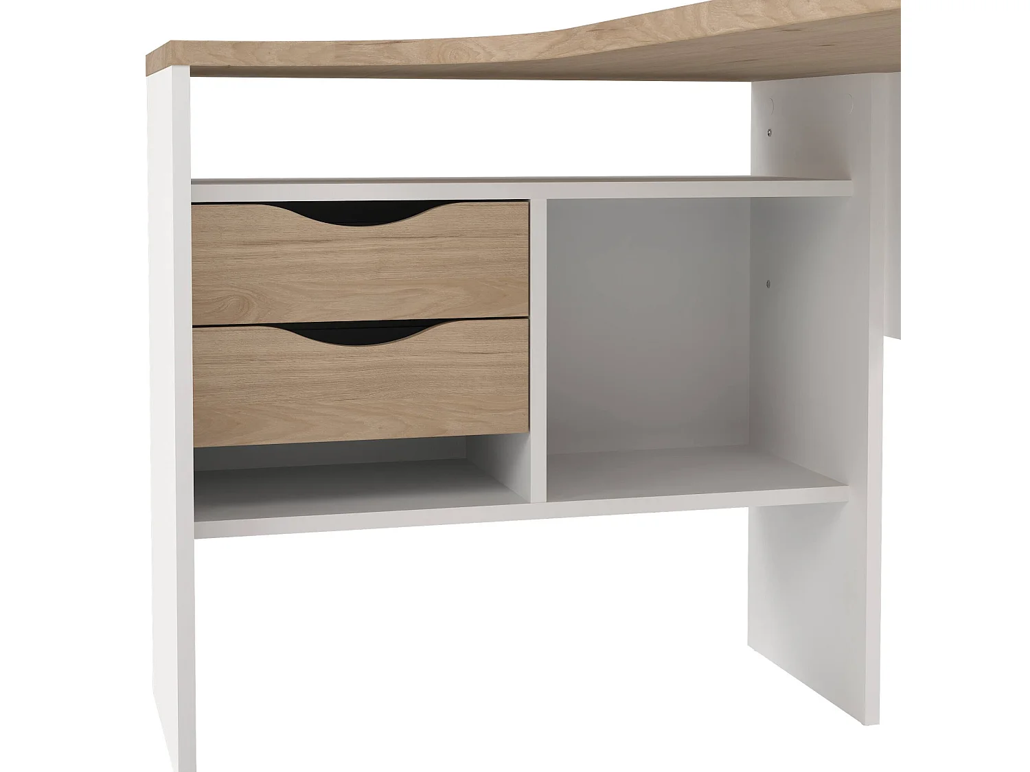Bureau Moire, 2 Tiroirs, 81x145,1x76,8h cm Blanc