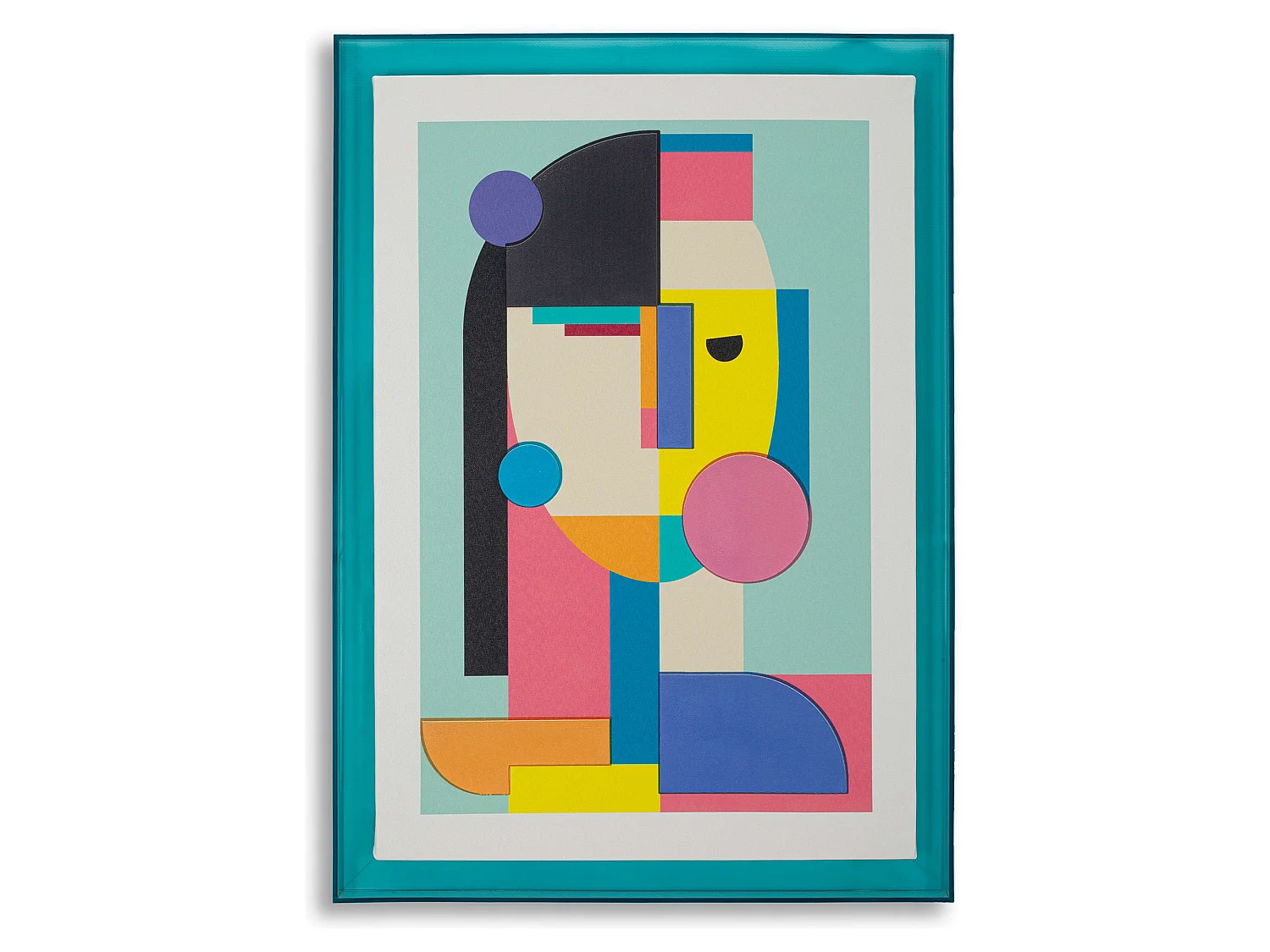 Cadre Bamiri, Structure en plastique, 50x70h cm multicolore, Structure en bois, Matériel en plastique