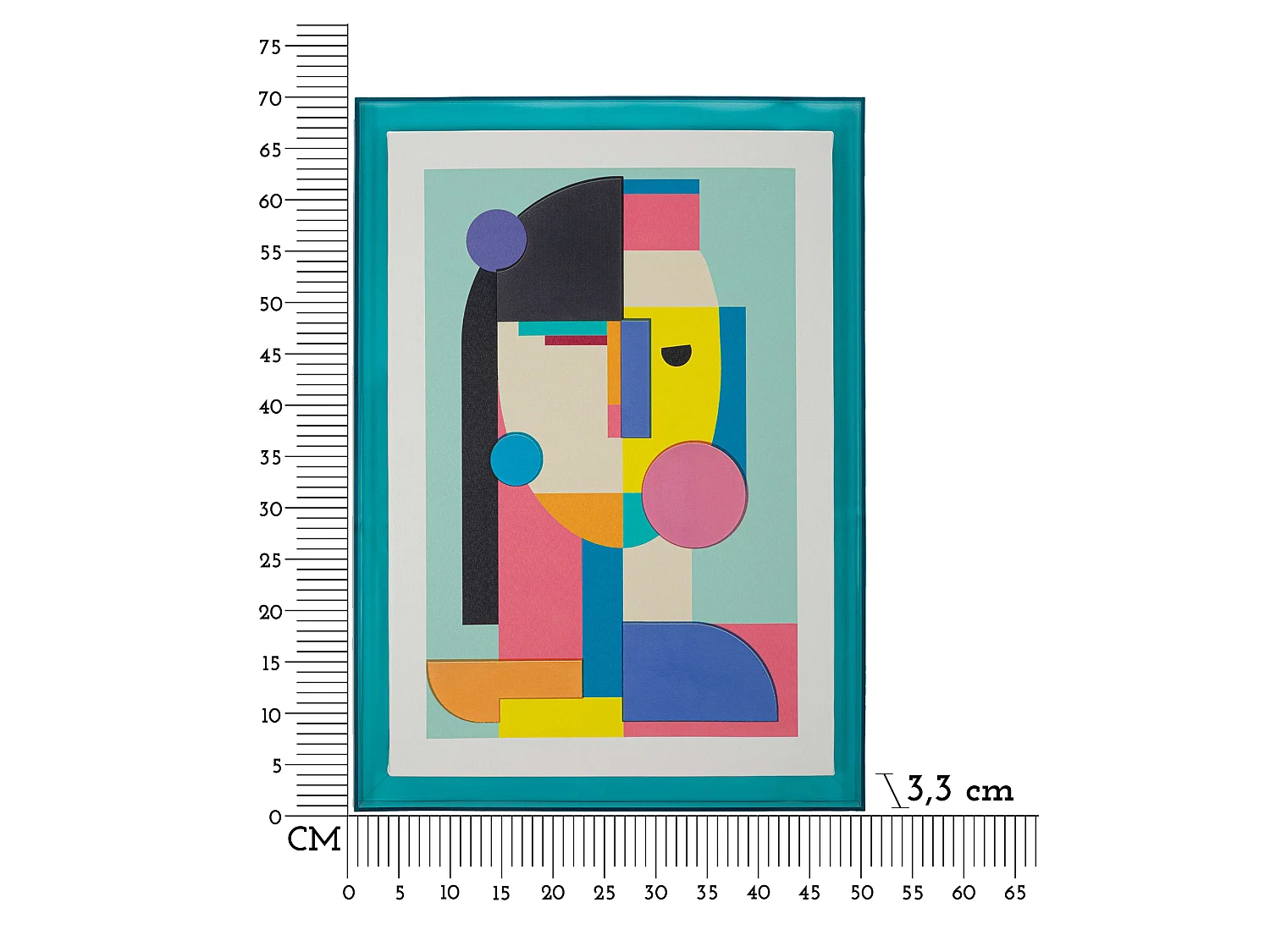 Cadre Bamiri, Structure en plastique, 50x70h cm multicolore, Structure en bois, Matériel en plastique