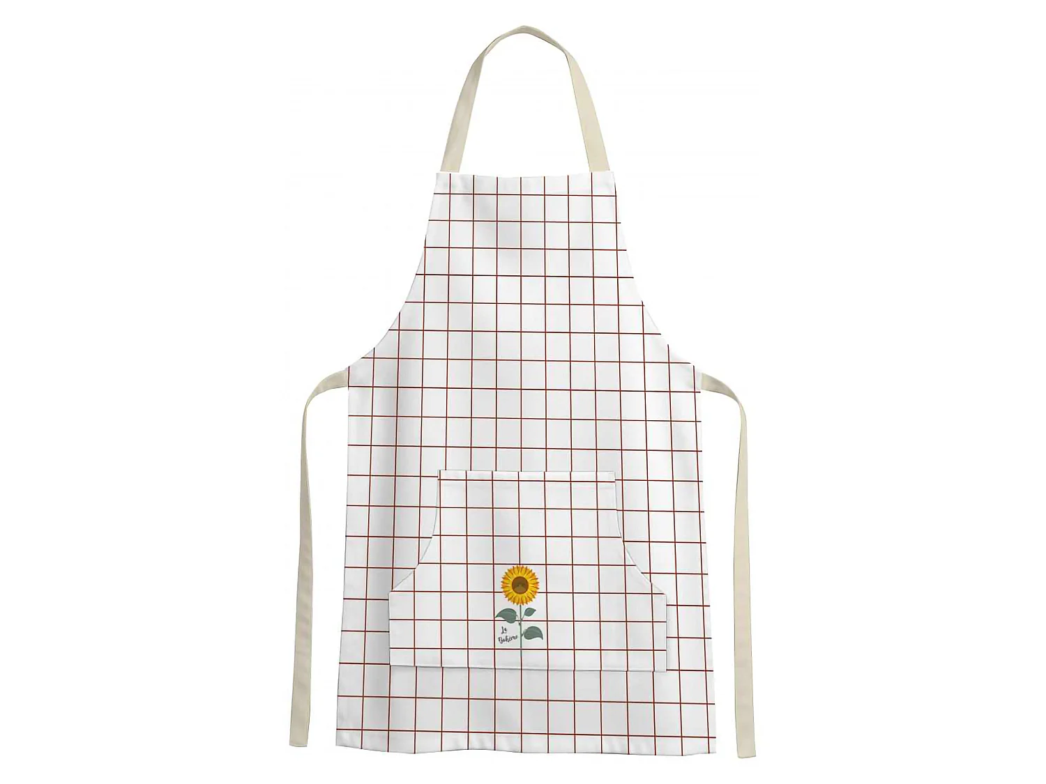 Tablier de Cuisine Palitoba, Lavable en Machine à 30°, Blanc, Structure Rouge