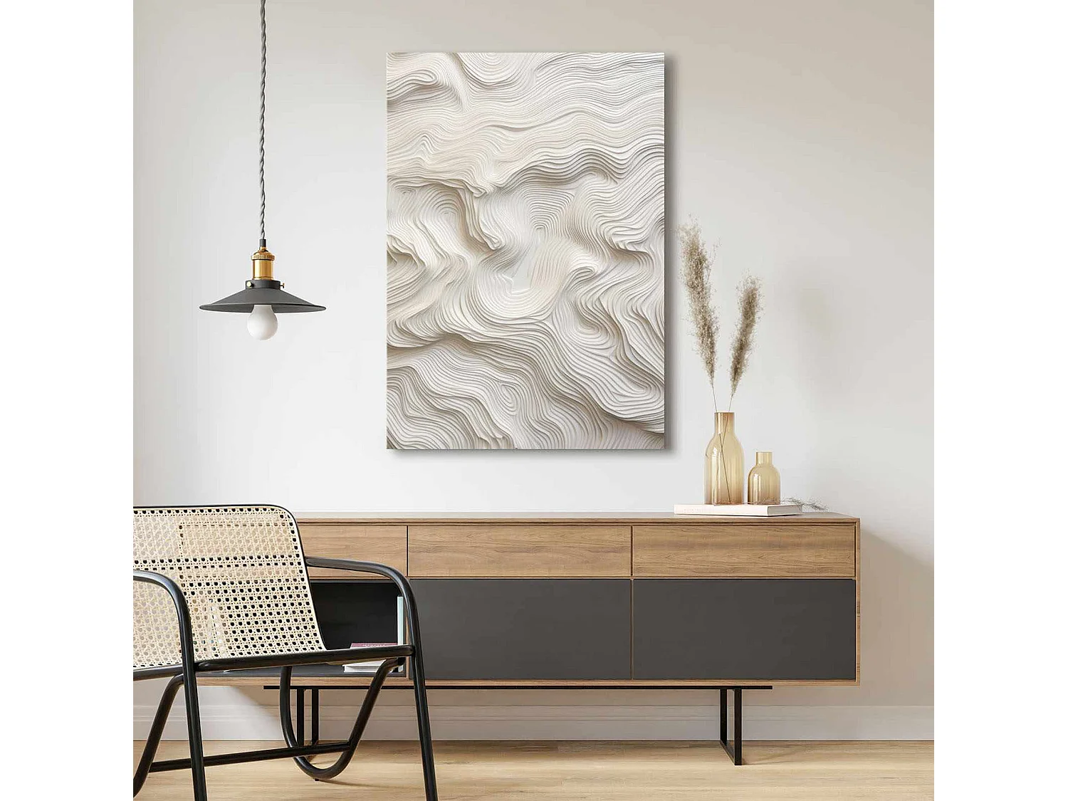 Tableau Nahamami, Structure en Tissu, 70x100h cm Multicolore, Bois Nobilisé