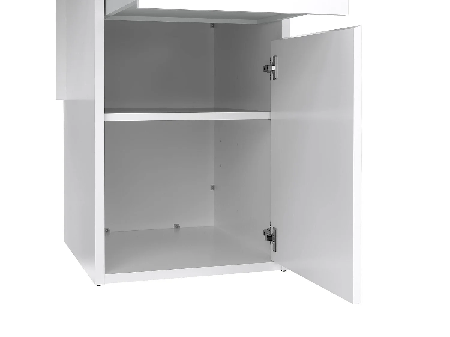 Escritorio Leepi, 2 Cajones, 149x48x77h cm Blanco Brillo, 2 Puertas, Degradado de Color, Tablero Brillante