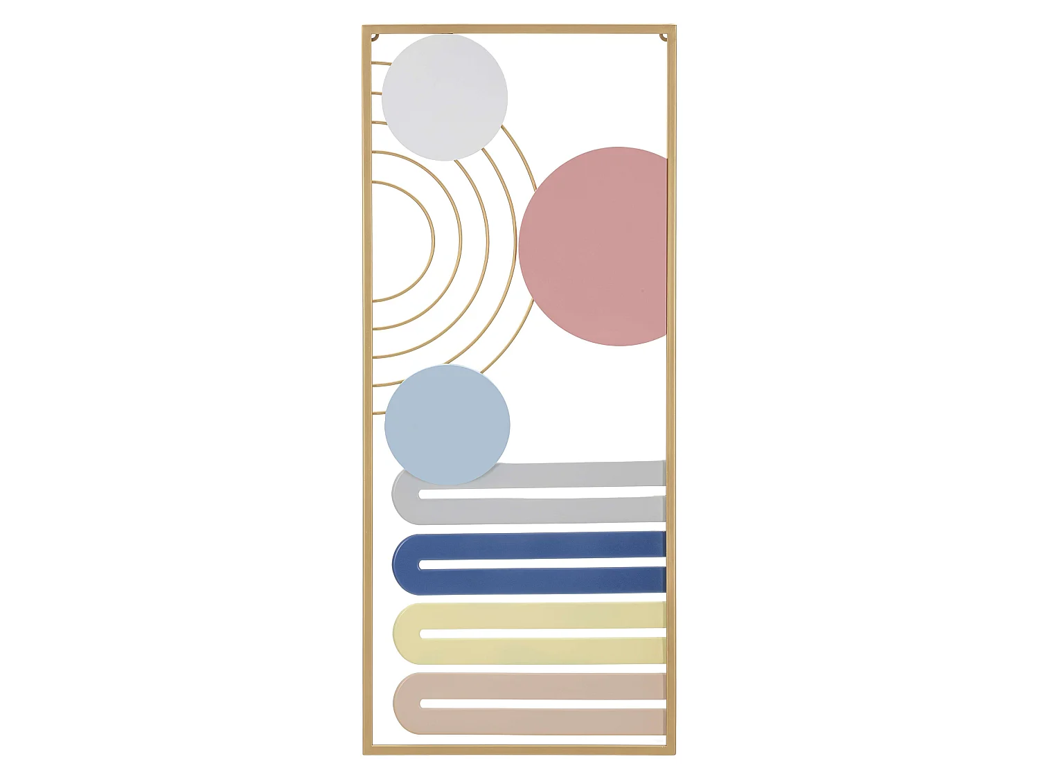 Tableau Remio, Formes Géométriques, 38x84h cm Multicolore, Structure en Métal