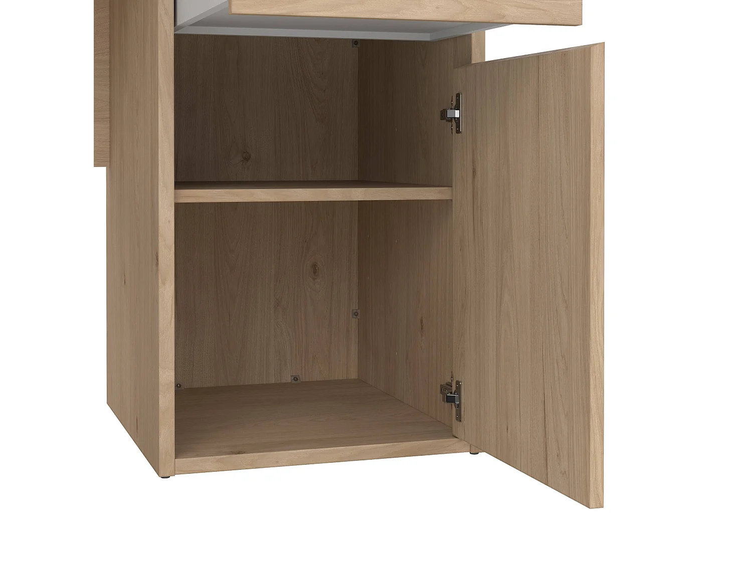 Bureau Leepi, 2 tiroirs, 48,2x149x77,4h cm Chêne Marron