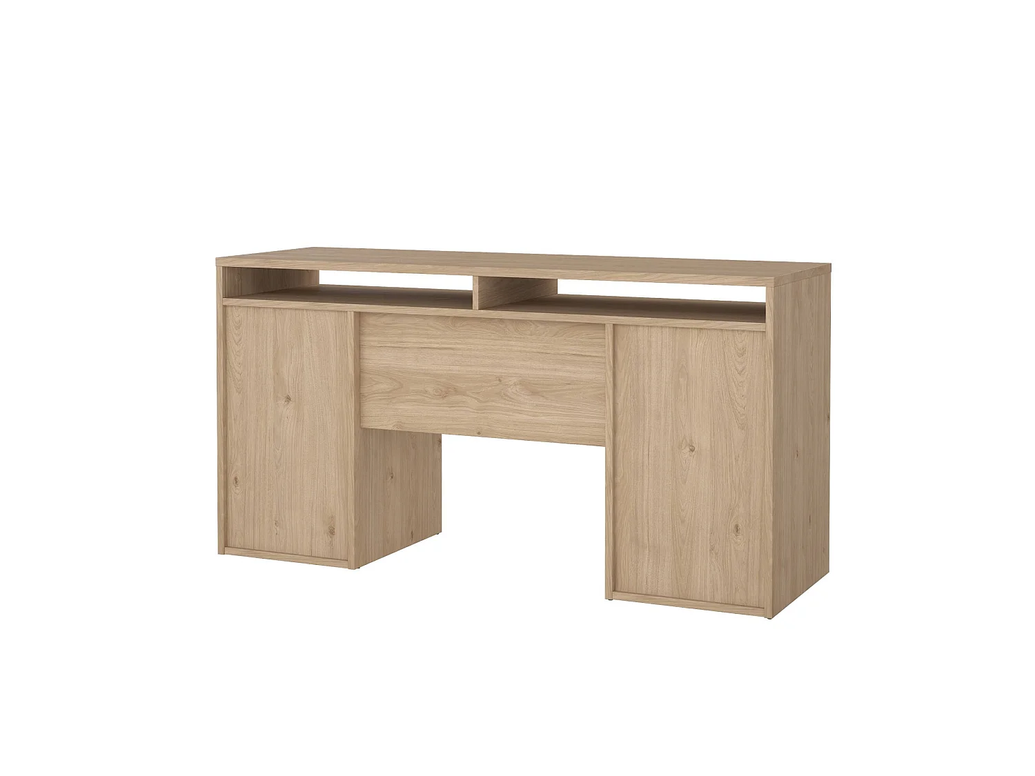Bureau Leepi, 2 tiroirs, 48,2x149x77,4h cm Chêne Marron