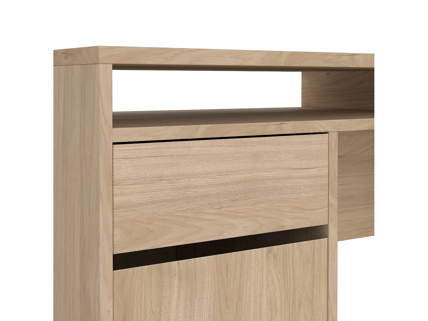 Bureau Leepi, 2 tiroirs, 48,2x149x77,4h cm Chêne Marron