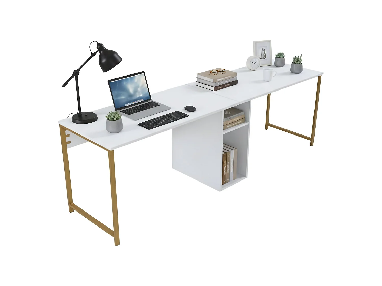 Bureau Violet, un Étagère, 60x240x74h cm or