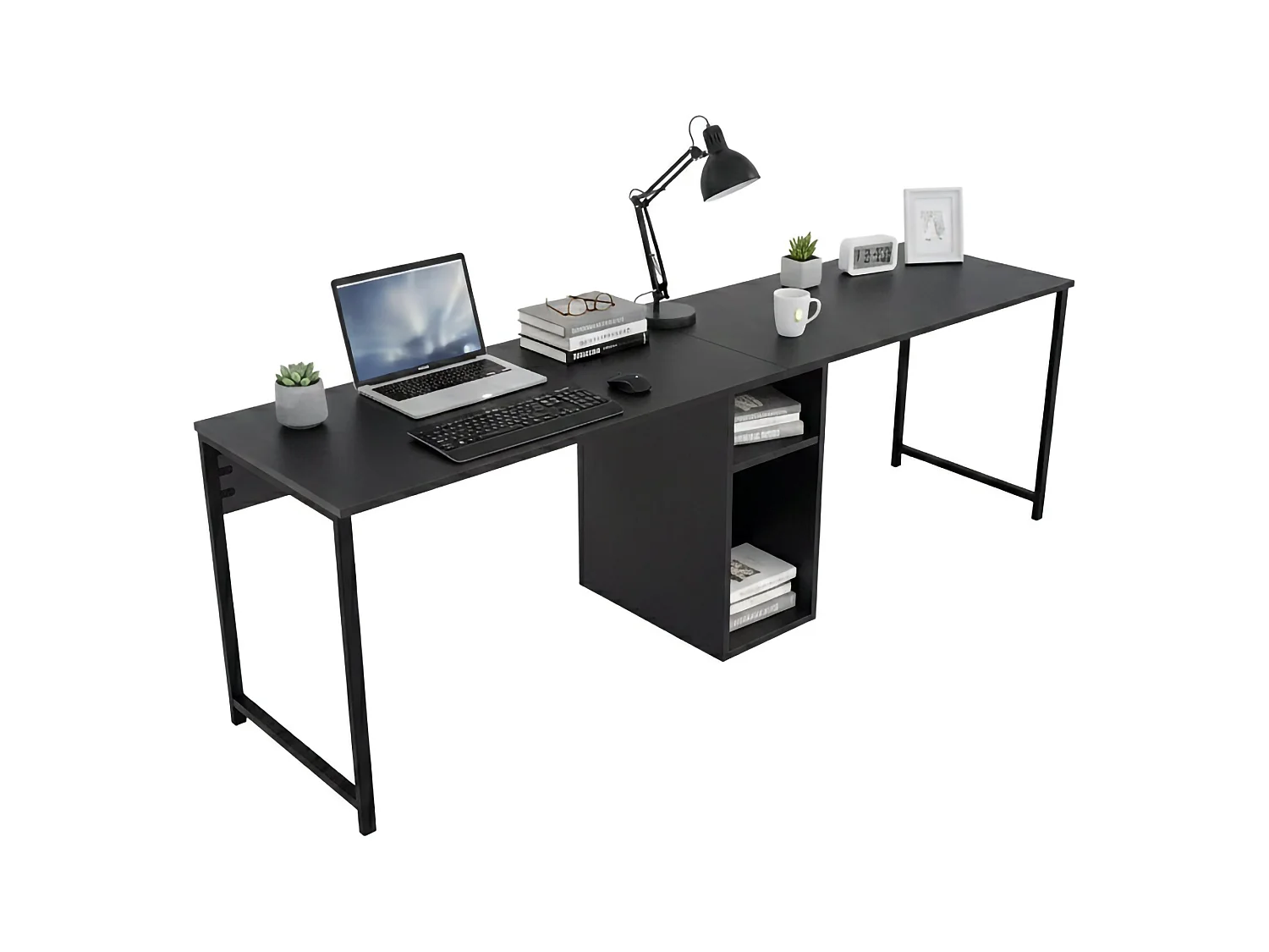 Bureau Violet, une Étagère, 60x240x74h cm Noir Anthracite