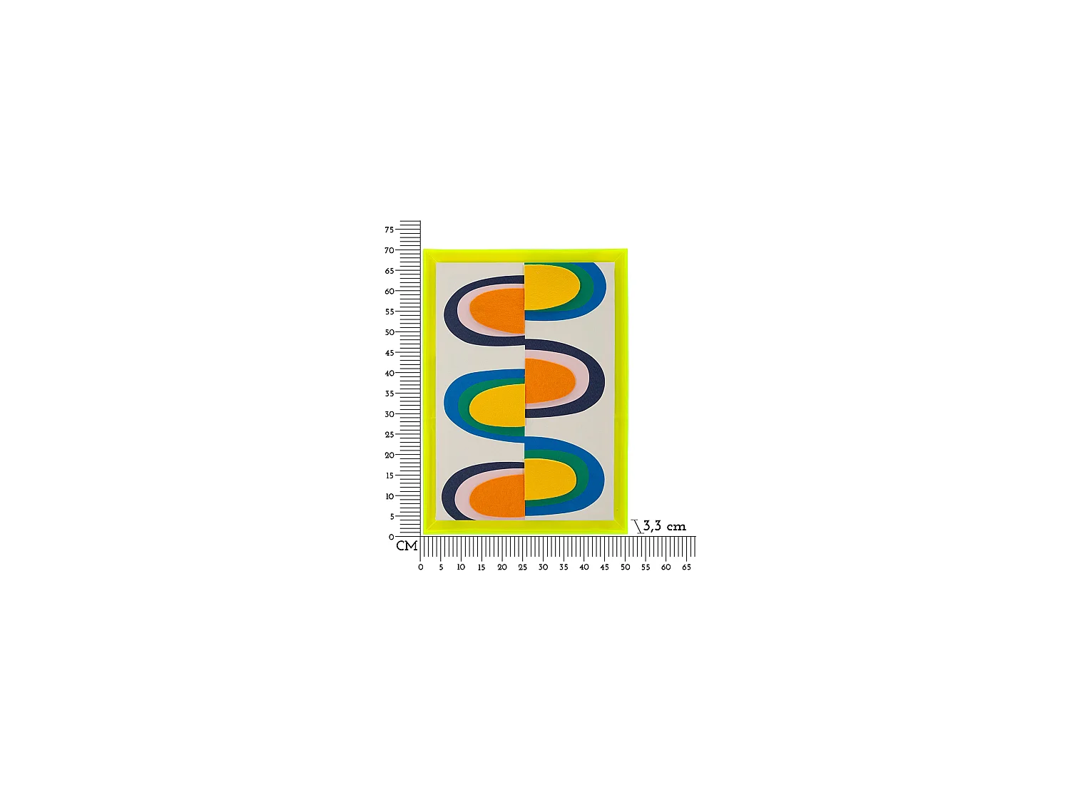 Cadre Bamivani, Structure en plastique, 50x70h cm Multicolore, Structure en bois, Matériau en plastique
