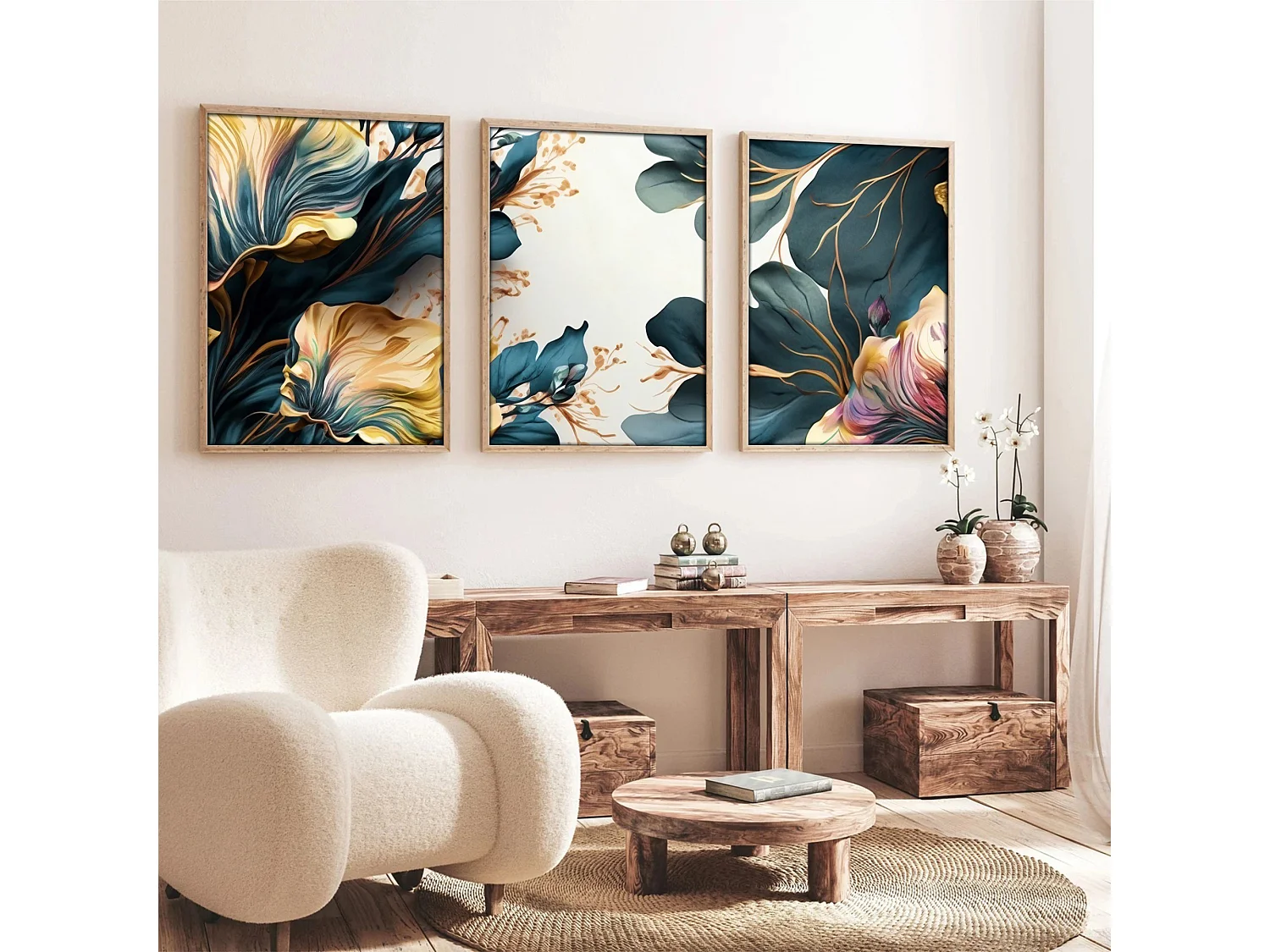 Tableau Meneto, Structure en Bois Nobilé, 50x70h cm Multicolore,